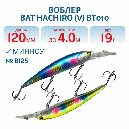 Воблер BAT HACHIRO (V) BT010 120 мм, 19 гр, заглубление 4 м, цвет #B125