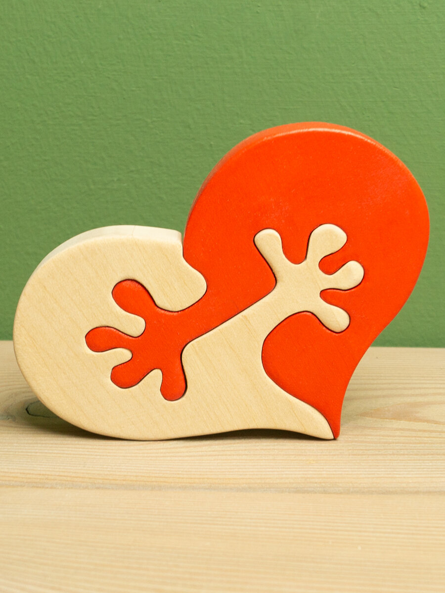Деревянная фигурка-сувенир "Сердечко" от Игрушки Пеструшки, ручная работа, подарочная упаковка — фото 1