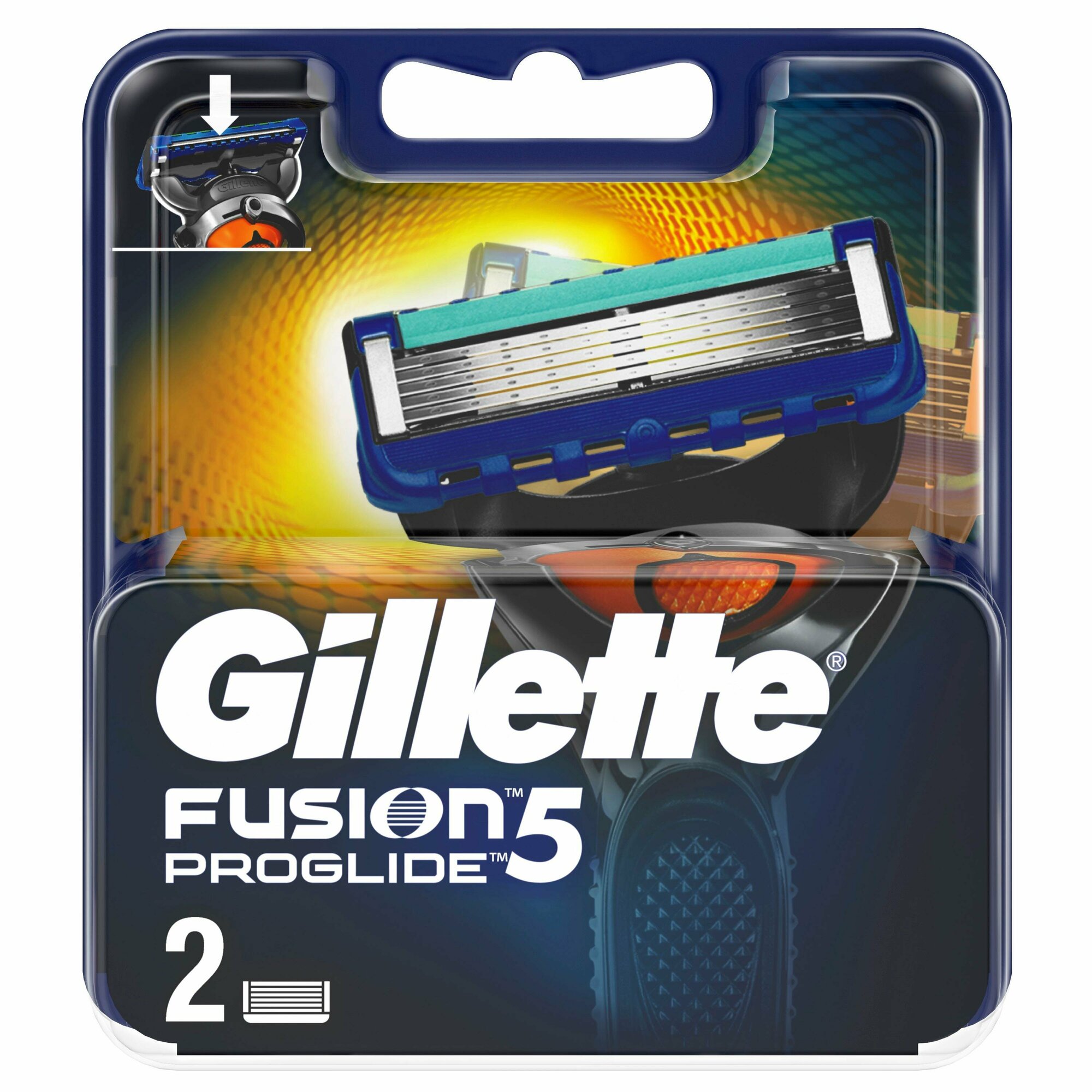 Кассеты Gillette Fusion5 ProGlide, 5 лезвий, нержавеющая сталь, черные