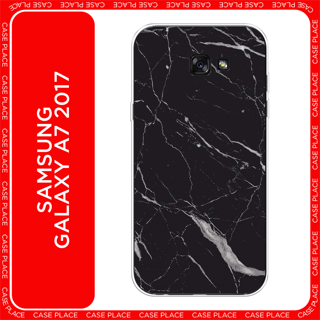 Чехол на Samsung Galaxy A7 2017 / Самсунг Галакси А7 2017 с принтом Черный минерал