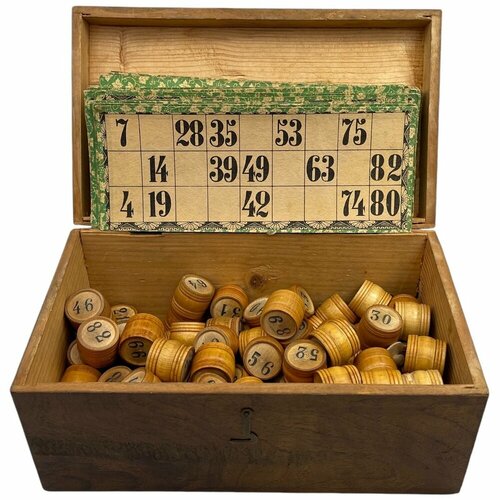 Игра Русское лото в деревянном сундучке 1950-1960 гг СССР 5086₽
