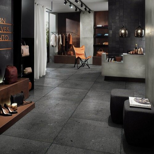 Изображение товара Керамогранит PRIMAVERA Fort Charcoal Expo CR107, рельеф, 60 на 60 см, упаковка 1.44м2/4шт./уп.