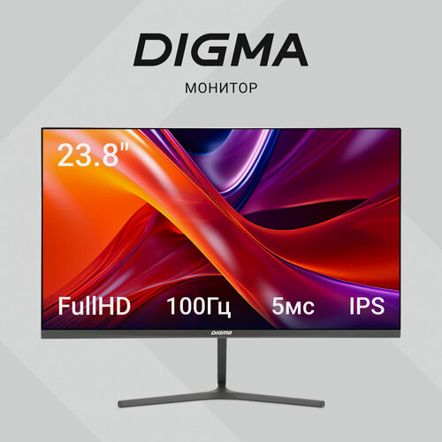 Изображение товара 23.8" Монитор Digma Progress 24P503F, 1920x1080, IPS, 100Гц, 1хHDMI, 1хDP, темно-серый [dm24sb04]