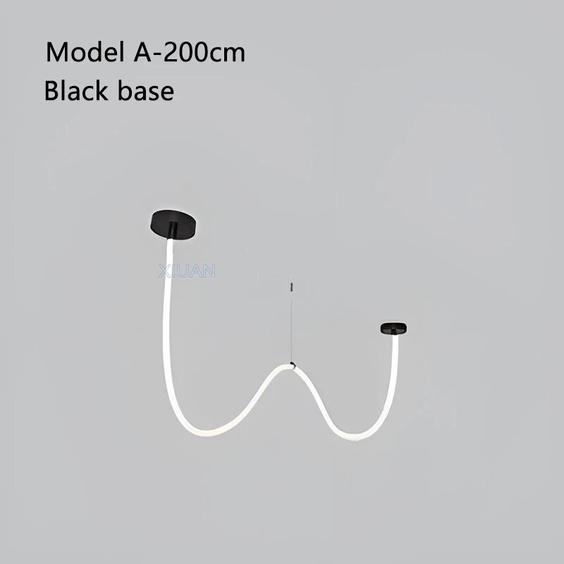Люстра XIUAN 360° мягкая силиконовая, 3 Color Temperature, A Black base 200cm, Черный