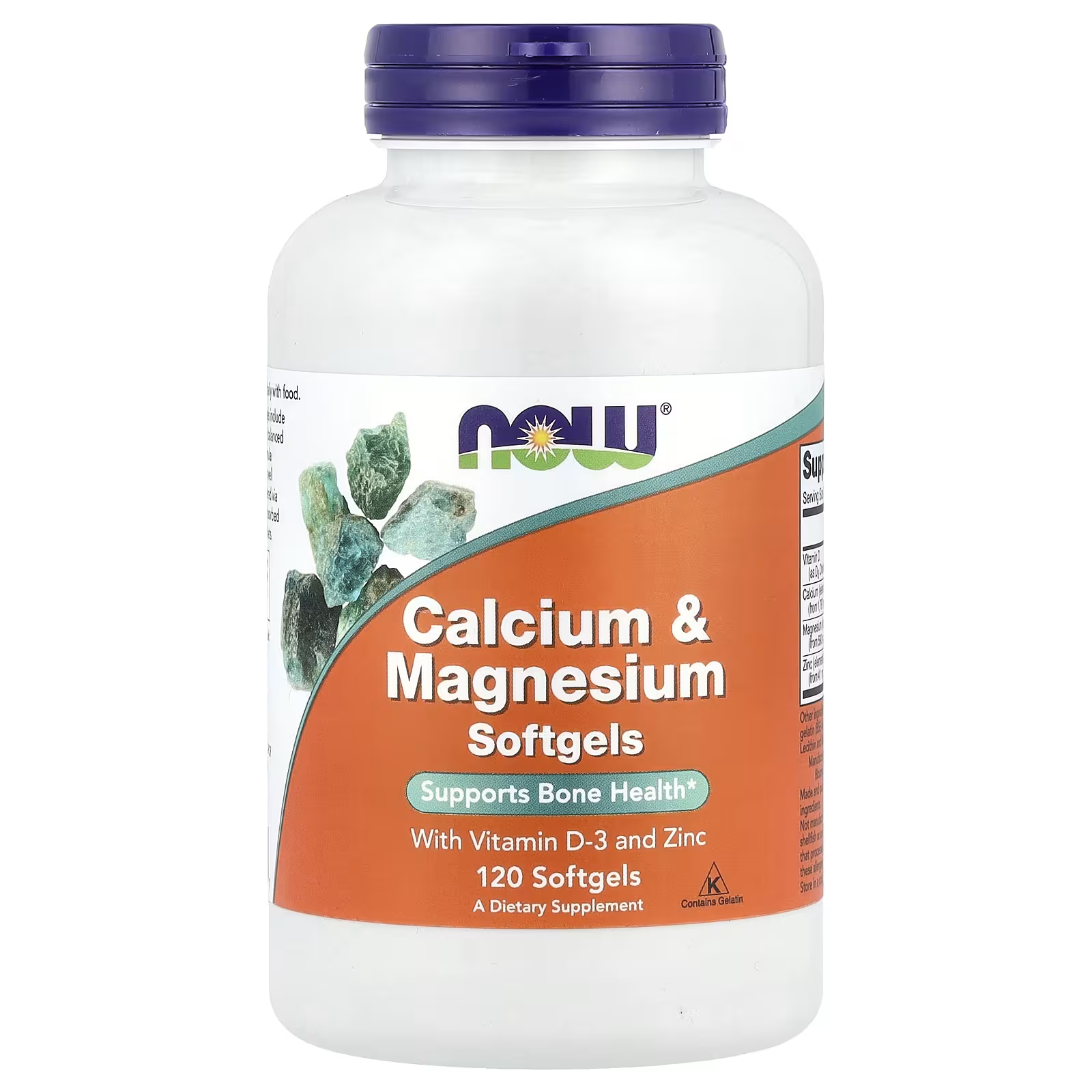 NOW Foods Calcium Magnesium Vitamin D3 and Zinc softgels Кальций Магний Витамин Д3 цинк в мягких капсулах 120 шт