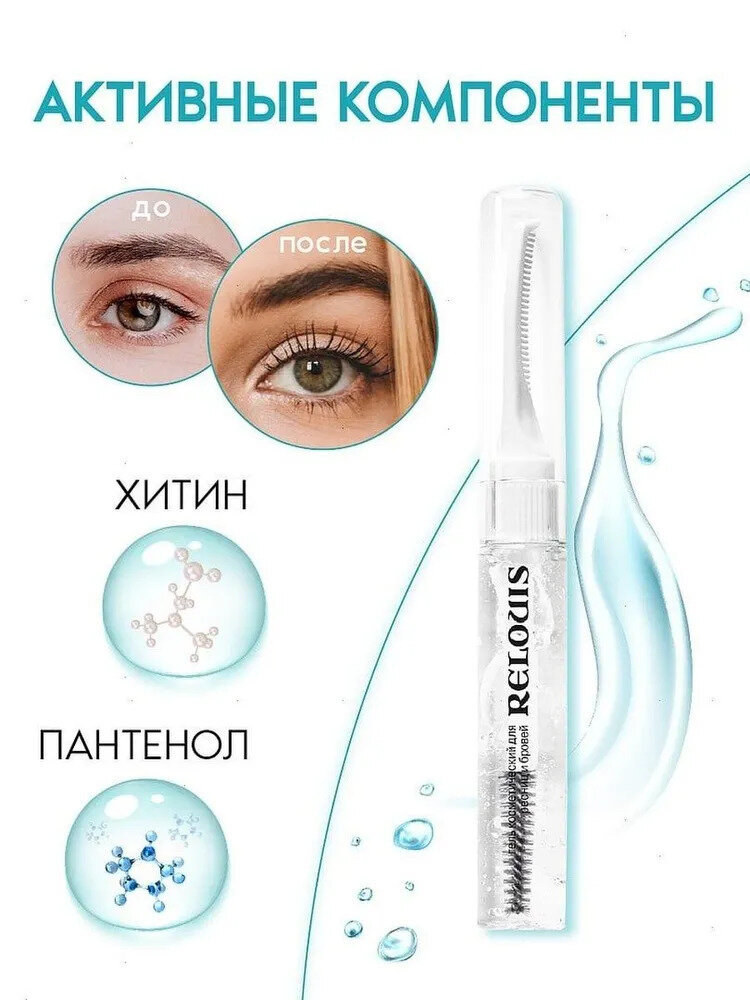 Косметика Для Ресниц И Бровей Гель для бровей и ресниц Relouis косметический фиксирующий прозрачный