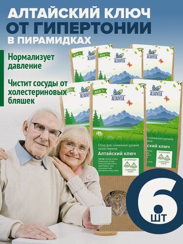 Изображение товара Алтайский ключ для очищения сосудов в пирамидках 6 упаковок Алтайвита