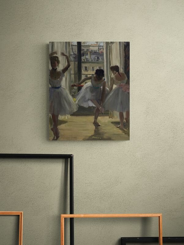 Эдгар Дега "Три танцовщицы в репетиционном зале". Картина 60х50 см — фото 1