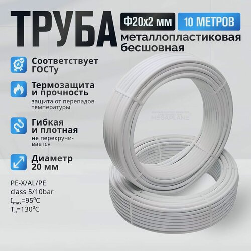 Изображение товара Труба металлопластиковая многослойная Ф20х2.0 TIM TPAP 2020 отрезок 10 метров