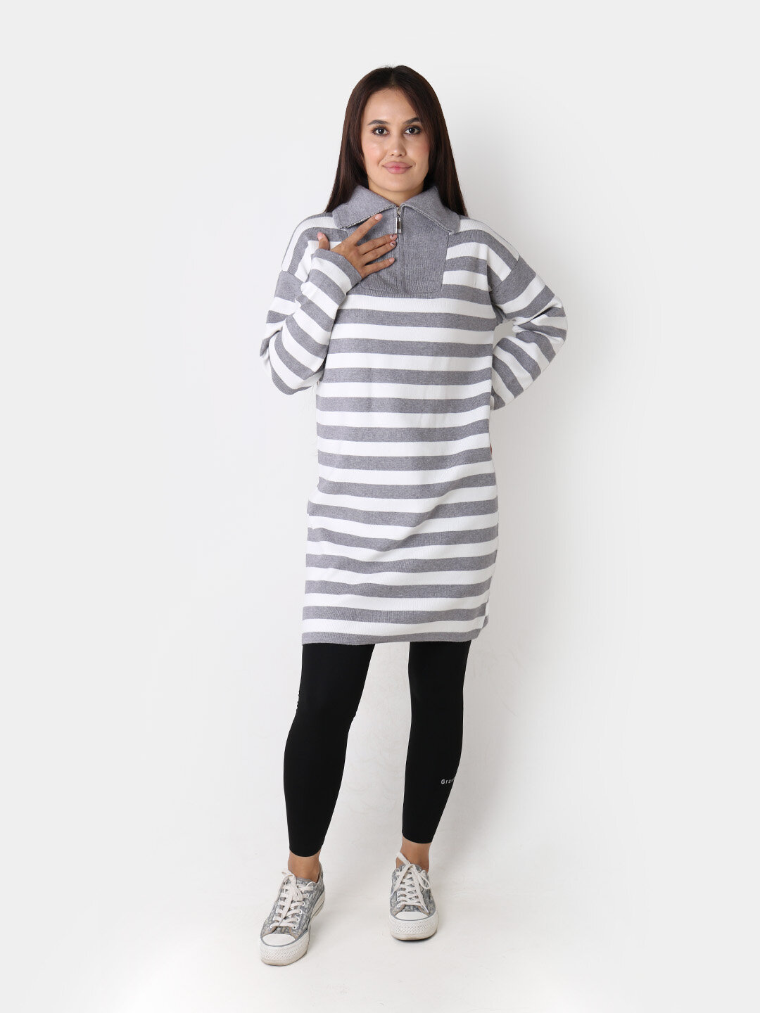 Туника , размер One Size, серебряный — фото 1