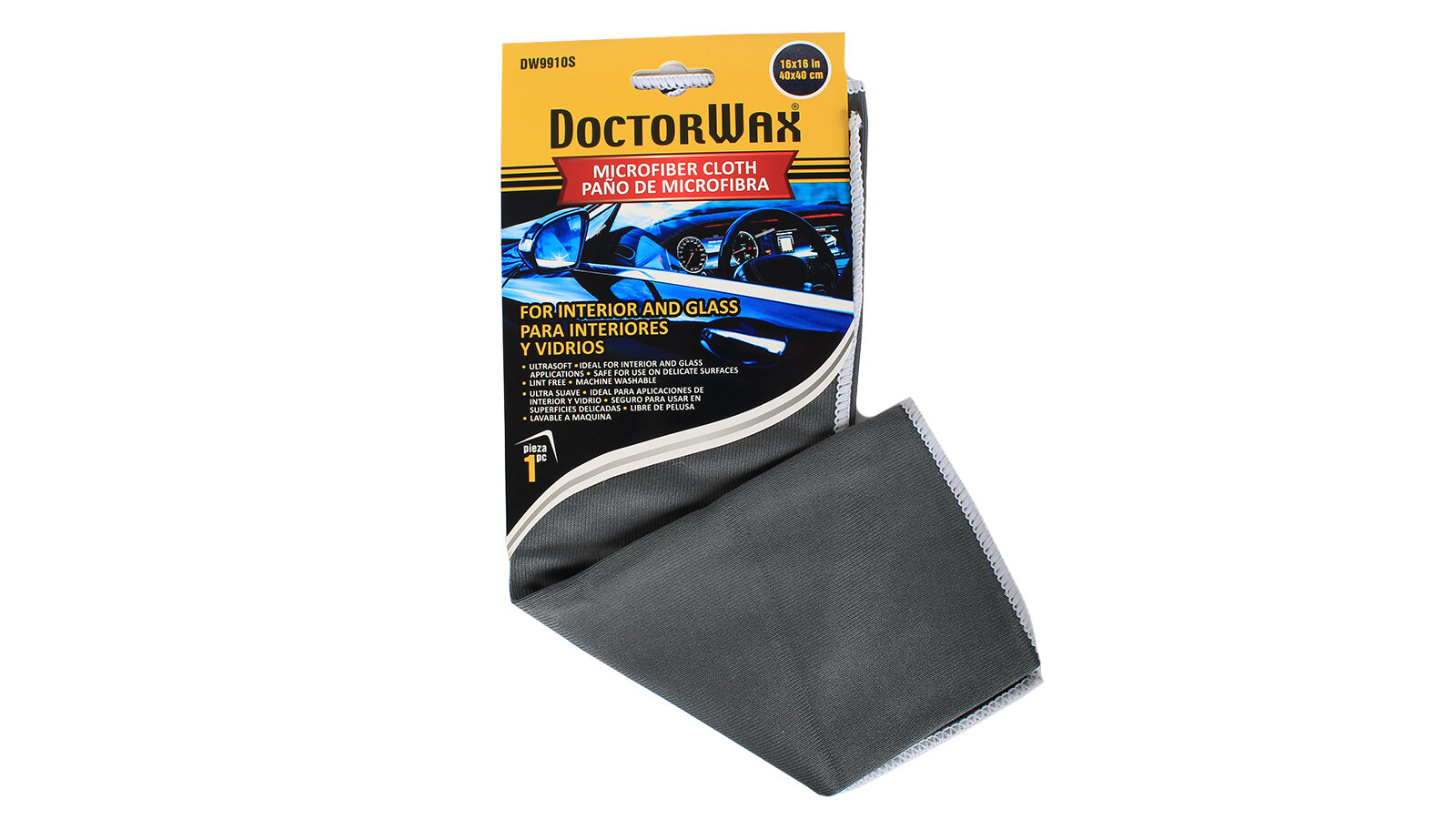 Микрофибра DOCTOR WAX для стекол и интерьера 40х40см