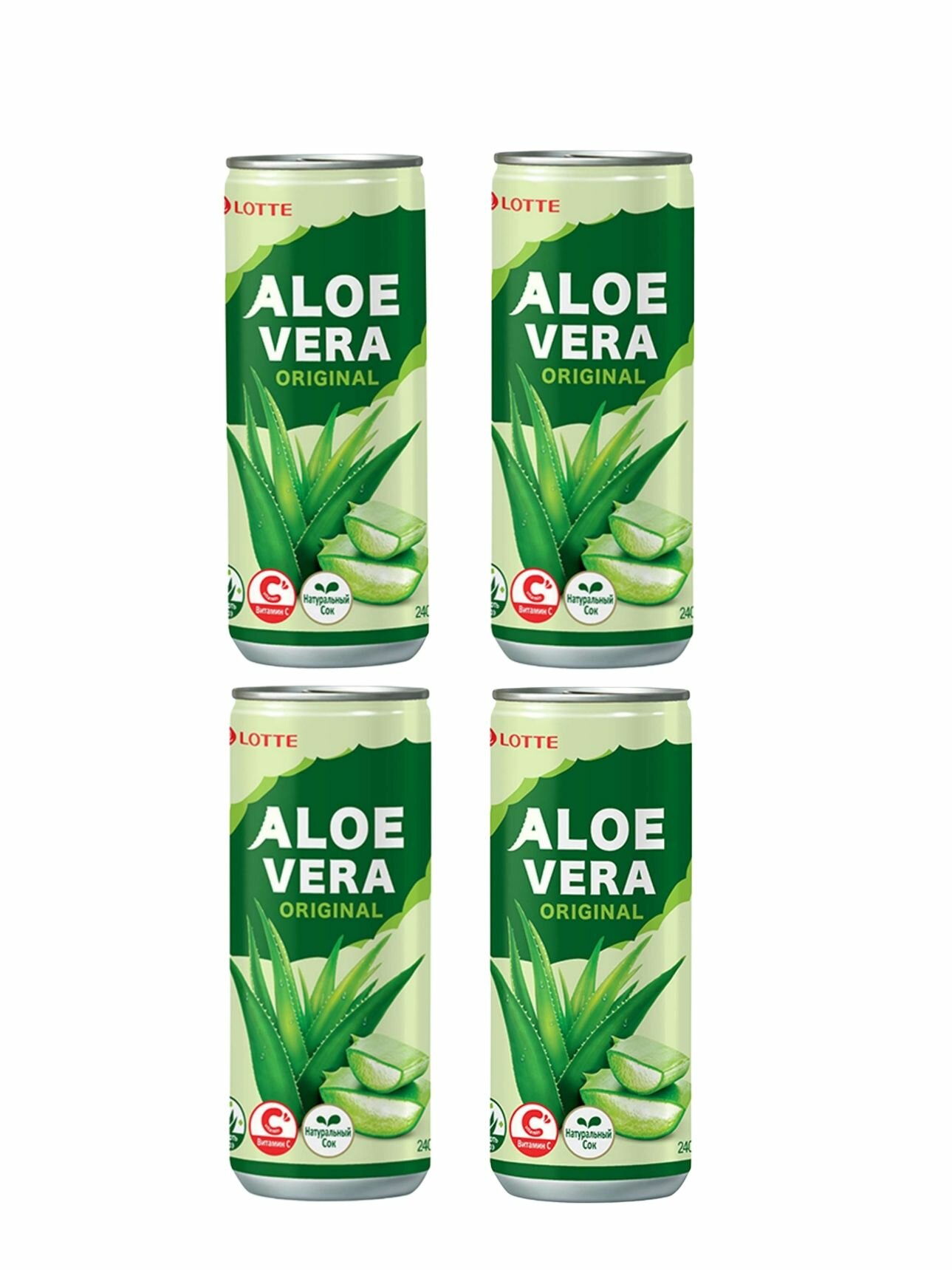 Напиток Lotte Aloe Vera негазированный банка с ключом 240мл 4шт