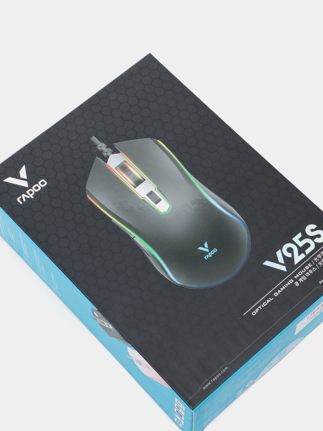 Мышь Rapoo "V25S", оптическая, 7000dpi, RGB-подсветка, USB Type-A — фото 1