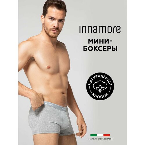 Трусы Innamore боксеры хлопковые на средней посадке, размер 8, серый