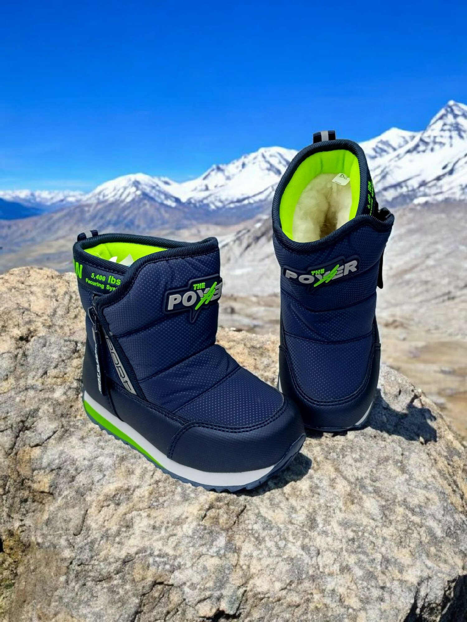 Дутики , размер 24, синий/салатовый — фото 1