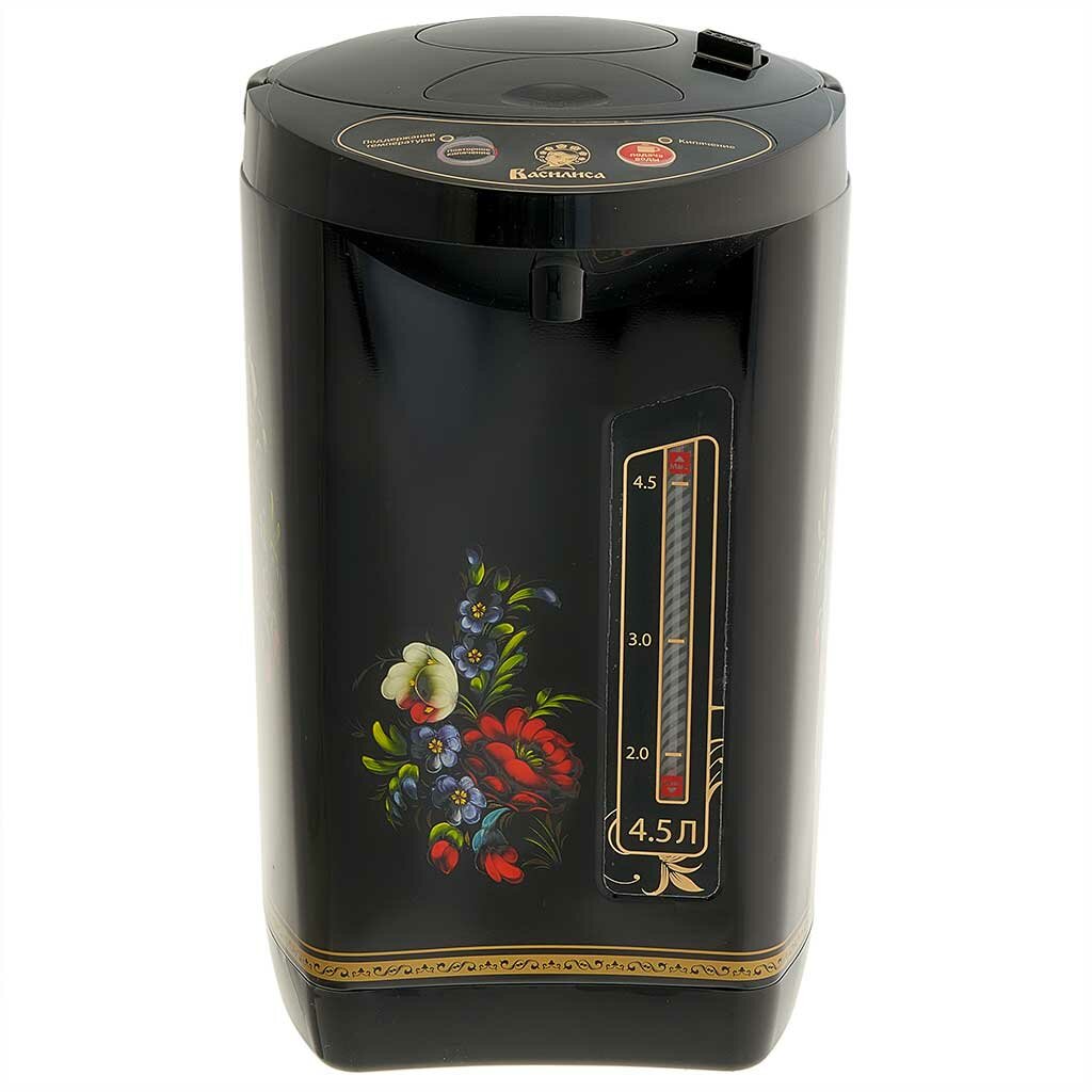 Термопот электрический 4.5 л Василиса ТП5-900 "Райские цветы" 750 Вт, черный — фото 1