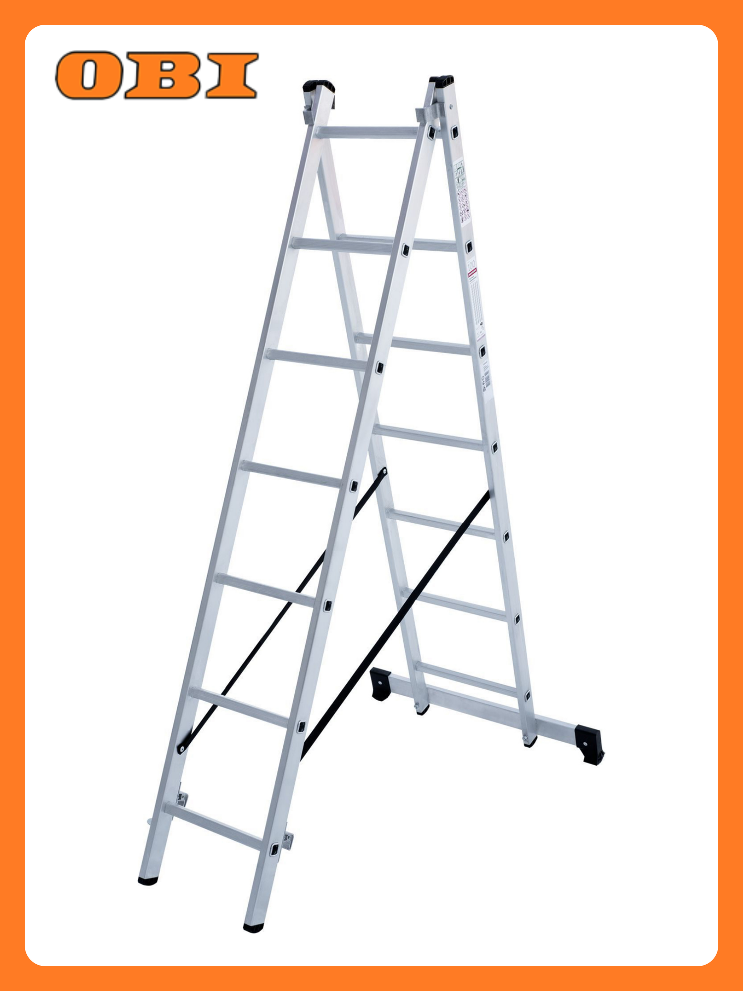 Лестница алюминиевая Новая Высота NV 1220 2 секции 7 ступеней