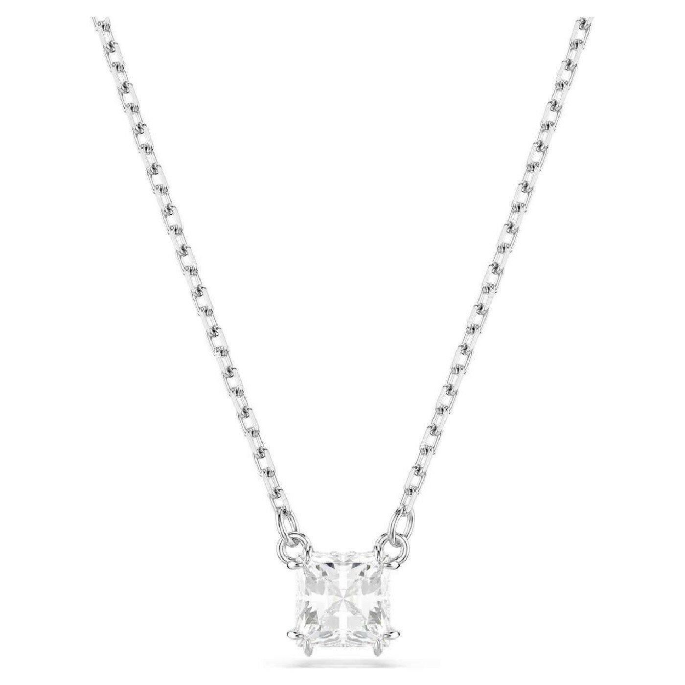 Колье SWAROVSKI, кристаллы Swarovski, длина 45 см, серебряный, белый — фото 1