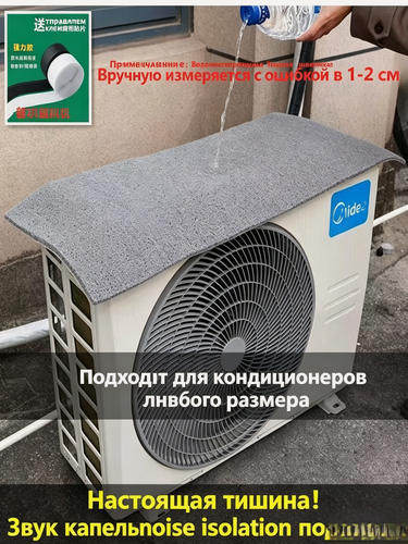 Изображение товара Кожух для наружного блока кондиционера, звукоизолирующий, серый, огнестойкий, 90 x30 см