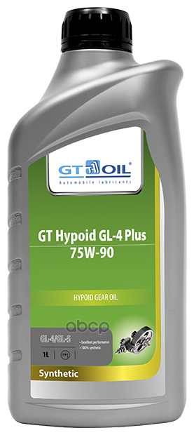 Масло Трансмиссионное Gt Oil Gt Hypoid Gl-4 Plus 75w90 Синтетическое 1 Л 8809059407981 GT OIL арт. 8809059407981