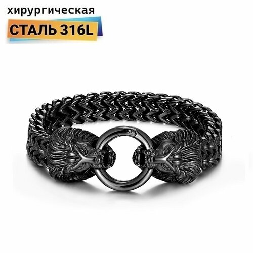 Жесткий браслет Sharks Jewelry, размер 21 см, черный