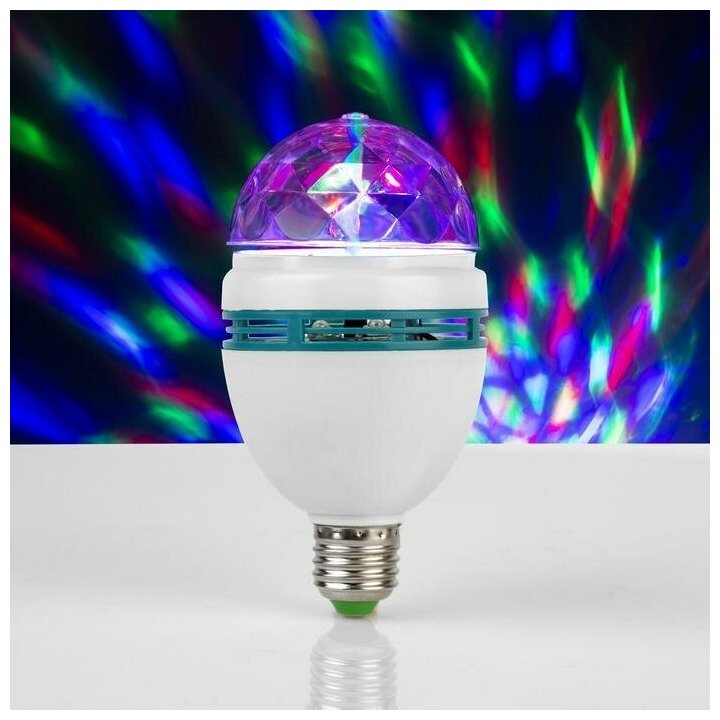 Световой прибор "Хрустальный шар" 8 см, Е27, свечение RGB