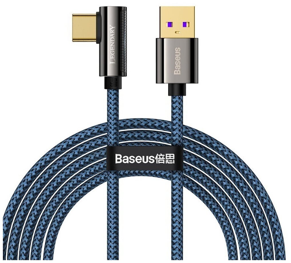 Кабель Baseus Legend Series Elbow Fast Charging Data Cable USB to Type-C 66W 2m (CATCS-C01) (black)