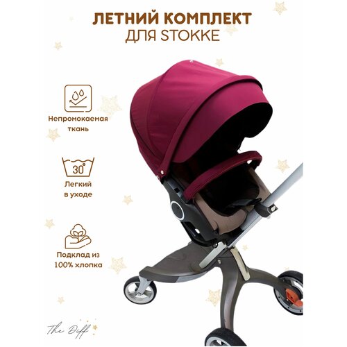 Летний сменный текстиль бренда The Diff для Stokke Xplory V3-V6, Trailz, Crusi и DSLand. Цвет Черный