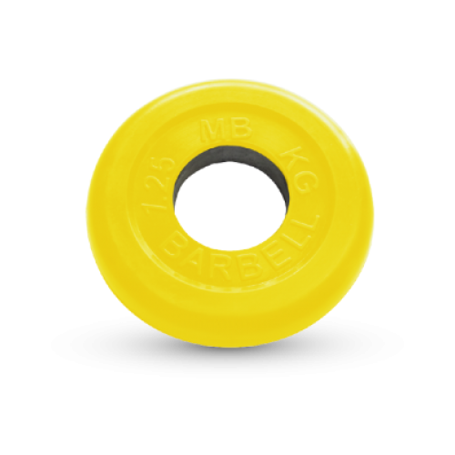 фото 1.25 кг диск (блин) mb barbell (желтый) 50 мм.