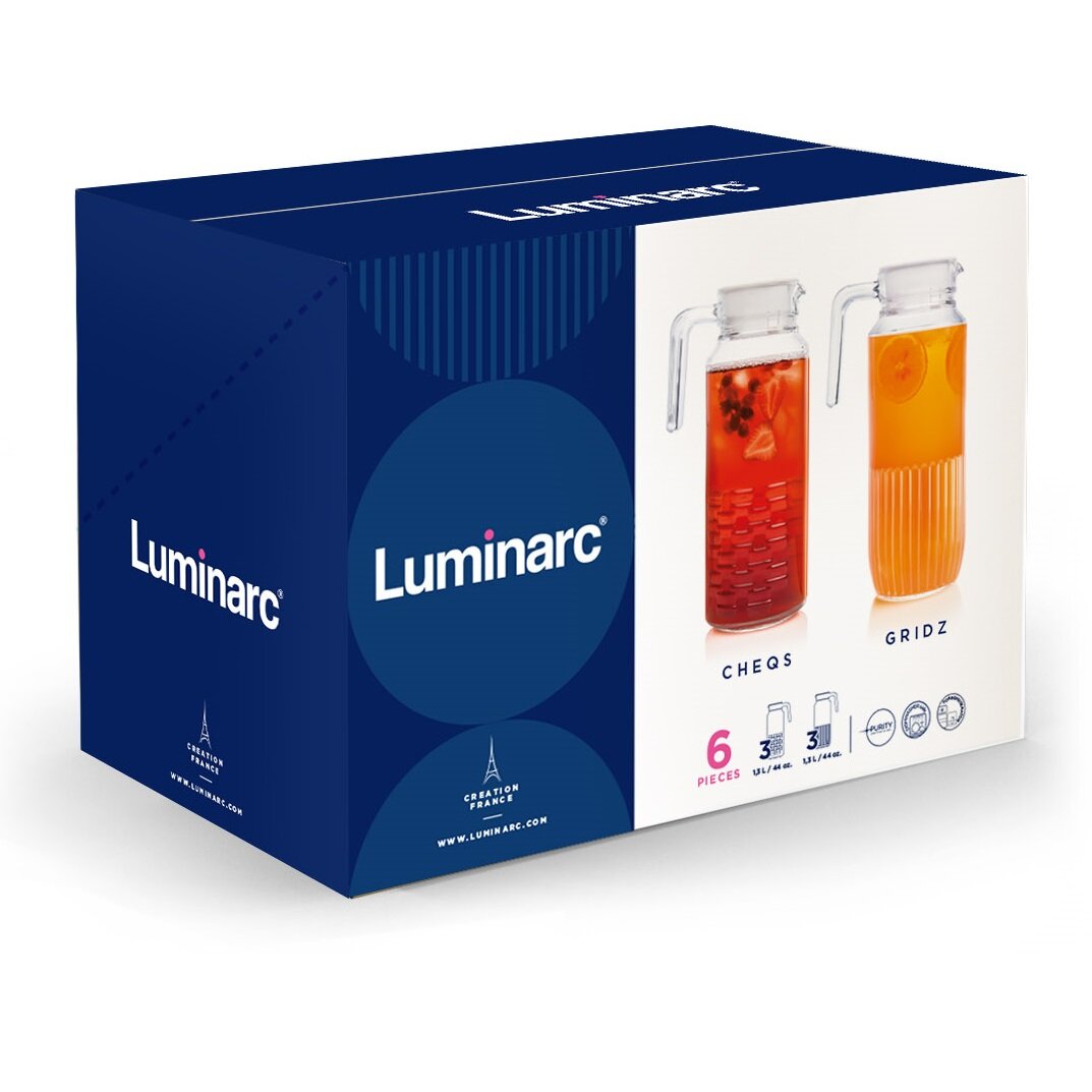 Кувшин Luminarc Gridz Fridge 1.3 л прозрачный 29 см 1.3 л - фотография № 9