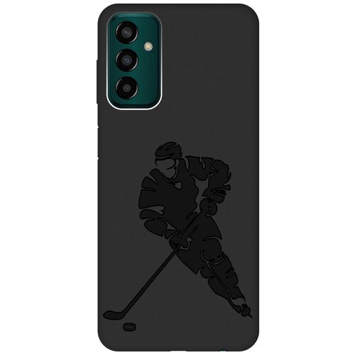 Матовый чехол Hockey для Samsung Galaxy M13 / Самсунг М13 с 3D эффектом черный матовый чехол locked w для samsung galaxy m13 самсунг м13 с 3d эффектом черный