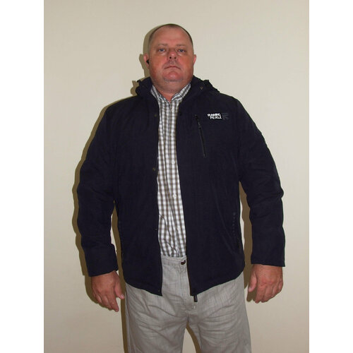 Куртка  демисезонная, силуэт прямой, внутренний карман, подкладка, быстросохнущая, капюшон, ветрозащитная, карманы, размер 62, синий