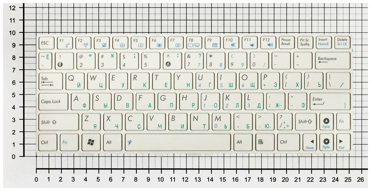 Клавиатура для нетбука Asus 0KNA-0D1US02 русская белая с белой рамкой