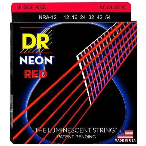 DR NRA-12 HI-DEF NEON Струны для акустической гитары струны для акустической гитары dr string nra 11 hi def neon