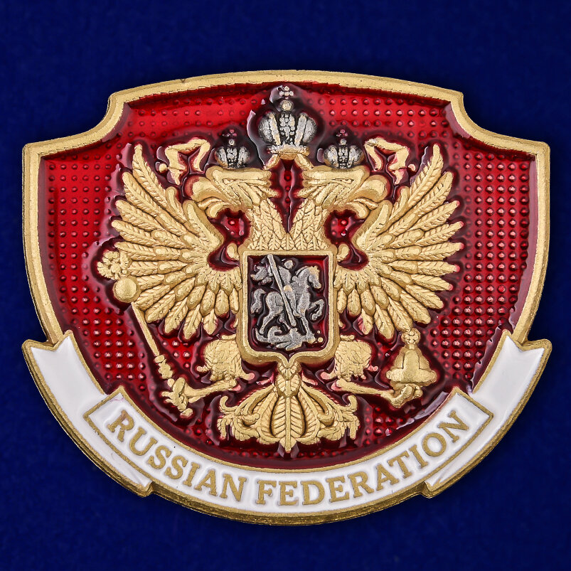 Декоративная накладка-шильд с гербом РФ (3,1x3,6 см)