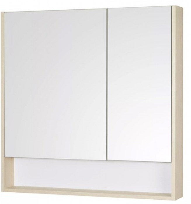 Зеркальный шкаф Акватон Сканди 90 без света белый/дуб Верона 1A252302SDB20