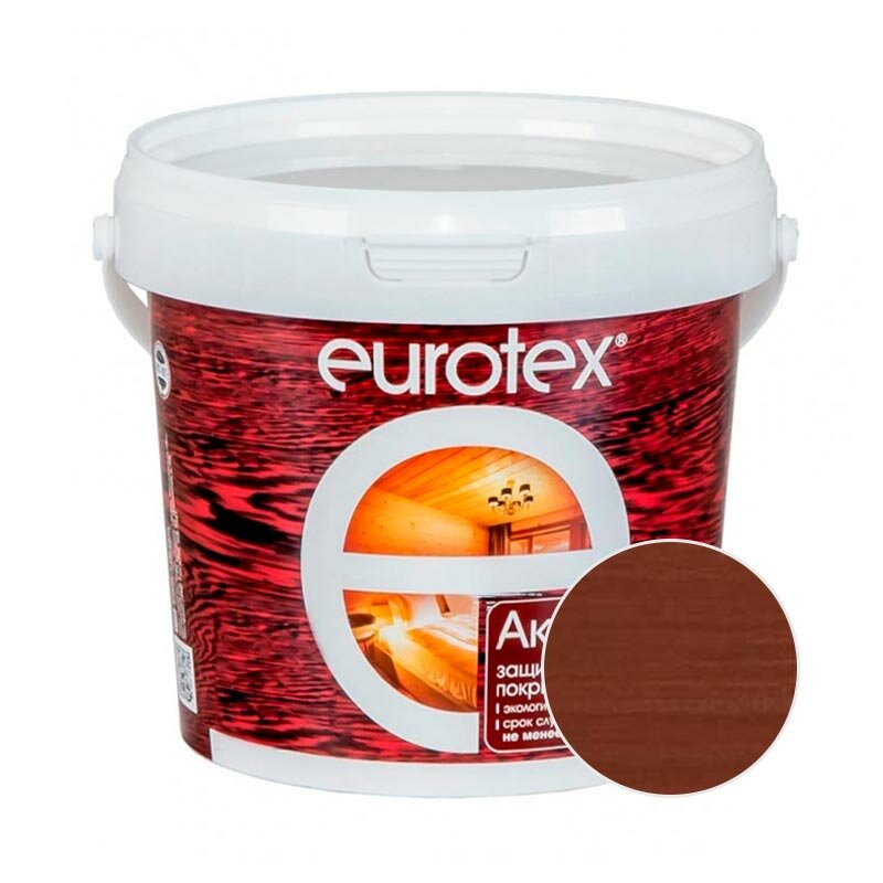 EUROTEX Аквалазурь EUROTEX Канадский орех 0,9 кг - фотография № 1