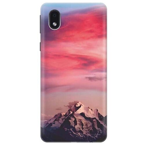 фото Ультратонкий силиконовый чехол-накладка для samsung galaxy a01 core с принтом "горы и небо" gosso