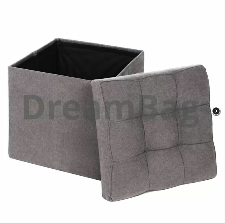 Пуф Dreambag складной темно серый микро вельвет 37х37х40 см - фото №9