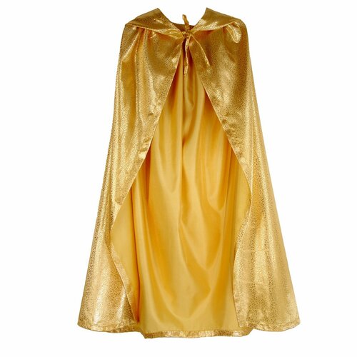 Карнавальный плащ детский, атлас, цвет золото с завитком длина 100см 9488321