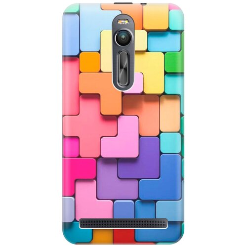 фото Силиконовый чехол на asus zenfone 2 (ze551ml) / асус зенфон 2 с принтом "паттерн из блоков gosso