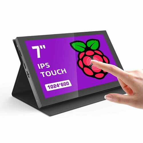 фото 7-дюймовый сенсорный экран-монитор-дисплей с чехлом для микрокомпьютера (orange и raspberry pi, ips) нет бренда