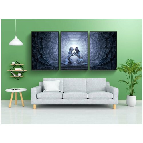 фото Набор модулных постеров для интерьера "фантазия, туннель, женщины" 60x90 см. в тубусе, без рамки lotsprints