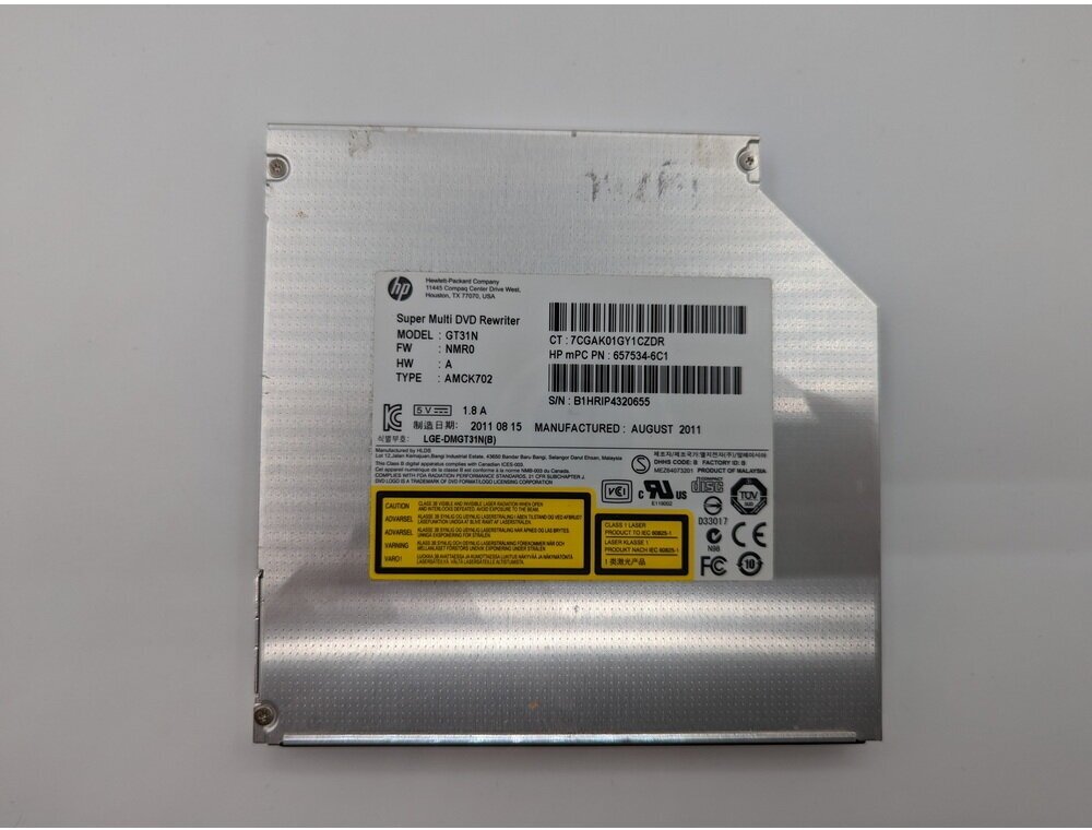 Привод DVD-RW gt31n, 657534-6C1, HP