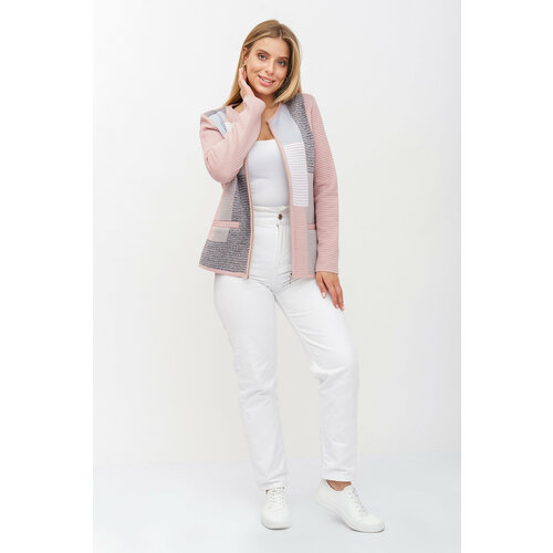 Пиджак Текстильная Мануфактура, размер 58, белый, розовый