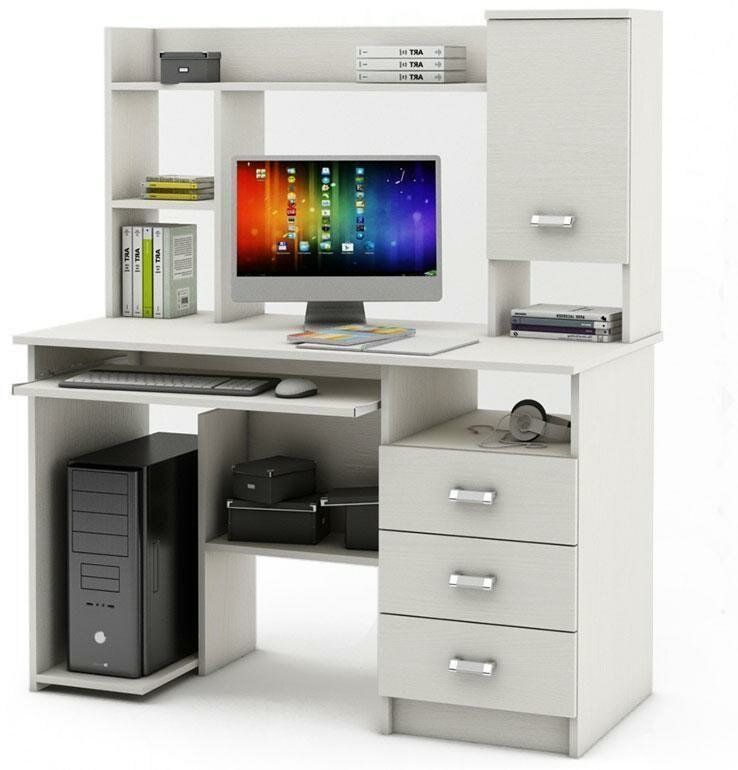 Компьютерный стол МФ Владимир Имидж-18 Белое дерево