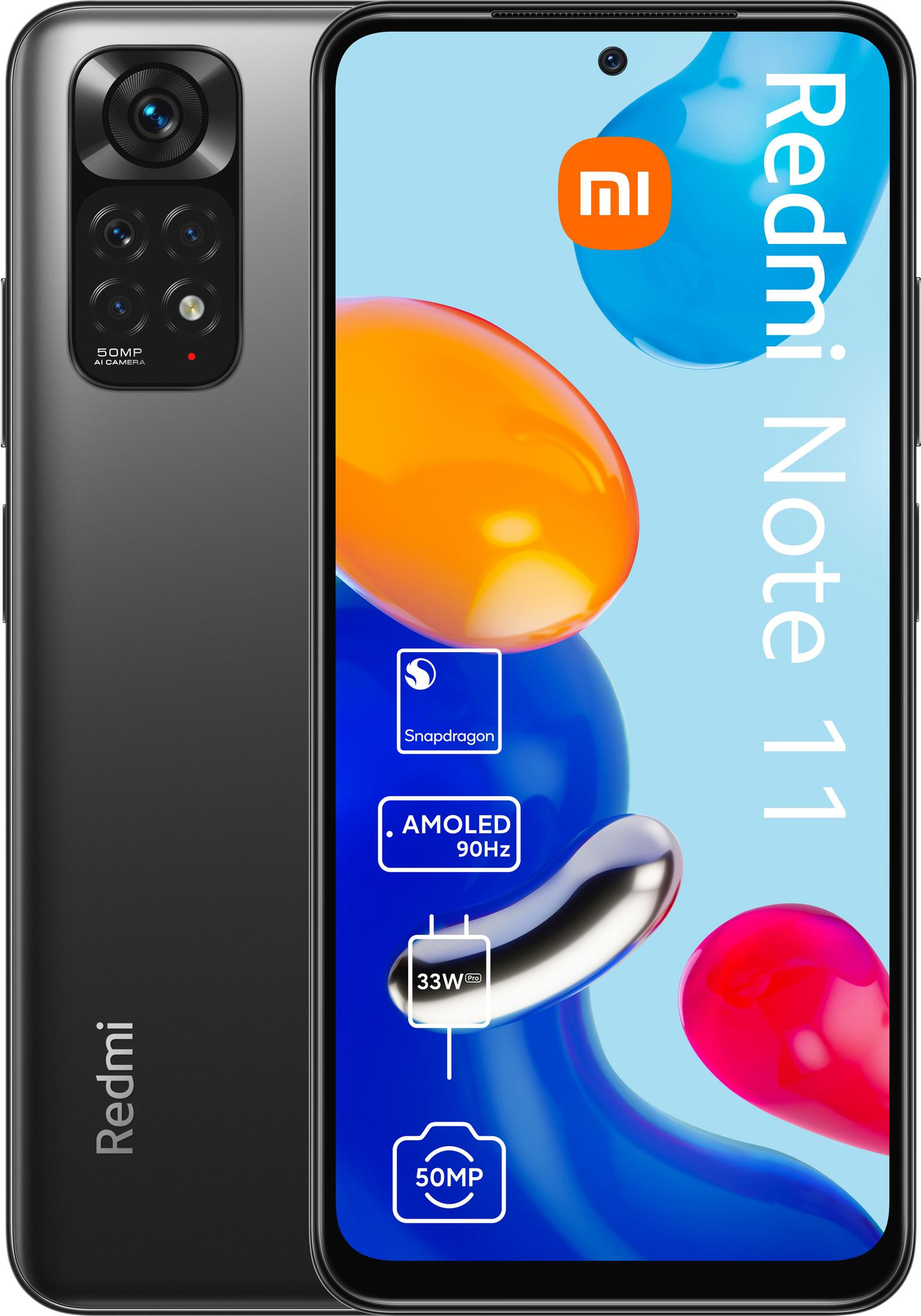 Смартфон Xiaomi Redmi Note 11 4/64 ГБ AMOLED, 5000mAh, серый графит