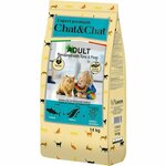 Сухой корм Chat&Chat Expert Premium Adult flavoured with tuna & peas, для взрослых кошек с тунцом и горохом, 14кг - изображение