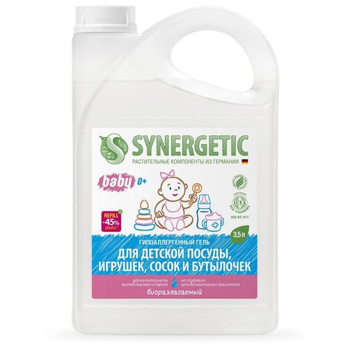 Средство для мытья посуды детской Synergetic Baby 3,5л