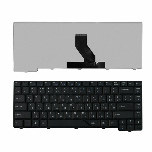 Клавиатура Acer Aspire 4220, 4720, 4315, 4520, 5720, 5920, 5520. Плоский Enter. Черная, без рамки